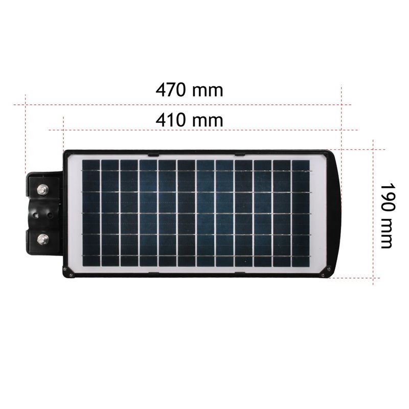 Farola Solar para jardín con sensor de movimiento y panel solar integrado.