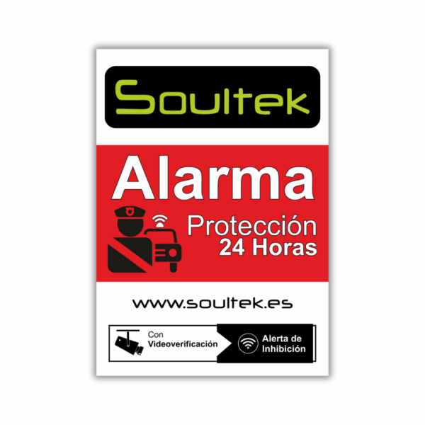 Cartel disuasorio PVC de Alarma Tamaño A5