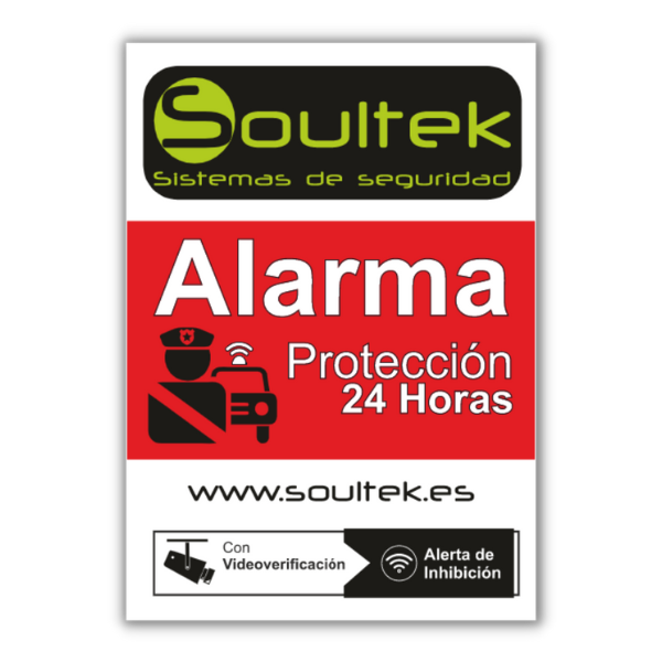 Cartel disuasorio PVC de Alarma Tamaño A5 - Tienda Soultek
