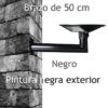 Poste de pared de acero inoxidable negro para farola solar para jardín UFO
