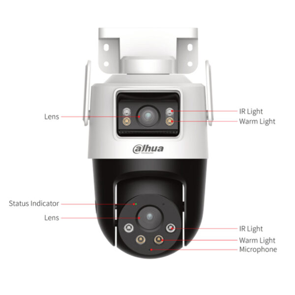 Cámara de seguridad DAHUA WiFi dual 5mpx, máxima seguridad para exteriores. IPC-WPT1539DD-SW-5E2-PV - Imagen 2