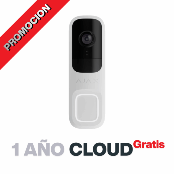 AJAX DOORBELL. Vídeo timbre con IA, sensor PIR, HDR y Audio bidireccional. Color Blanco