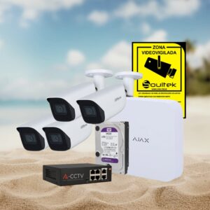 KIT SUMMER 2: Kit de grabador AJAX y cámaras Dahua IP Bullet 5Mpx