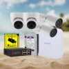 KIT SUMMER 5: Kit de grabador AJAX y cámaras Ajax TurretCam y BulletCam de 5Mpx