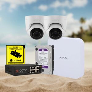 KIT SUMMER 8: Kit de grabador AJAX y cámaras Ajax TurretCam de 5Mpx