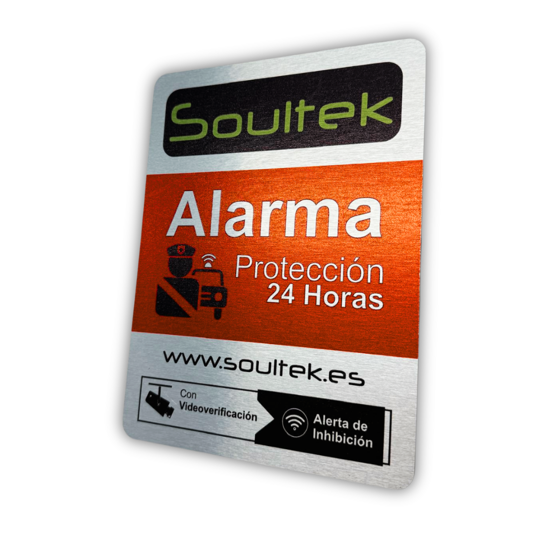 Cartel disuasorio alarma AJAX Aluminio Tamaño A5 - Imagen 2