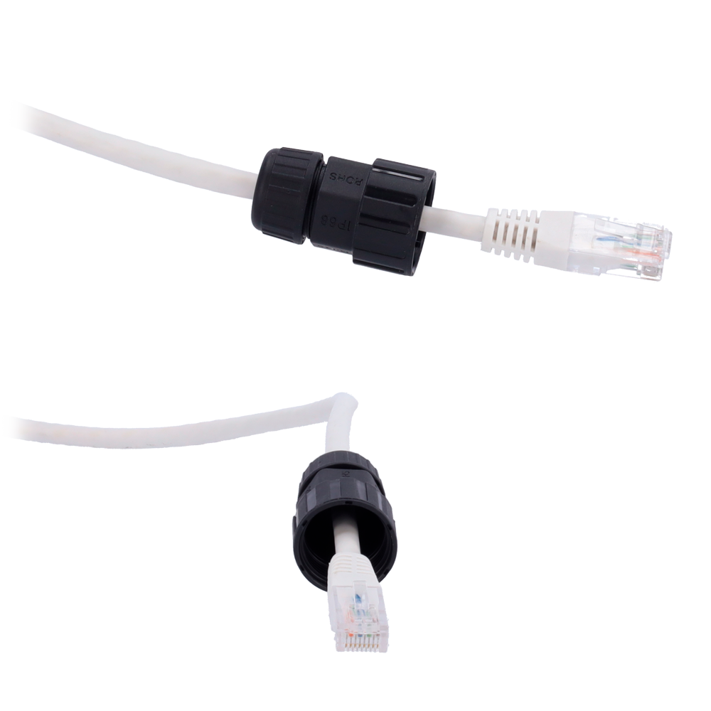 Conector hembra-hembra RJ45 para exteriores. CON-RJ45-GLAND-W-BLACK - Imagen 3
