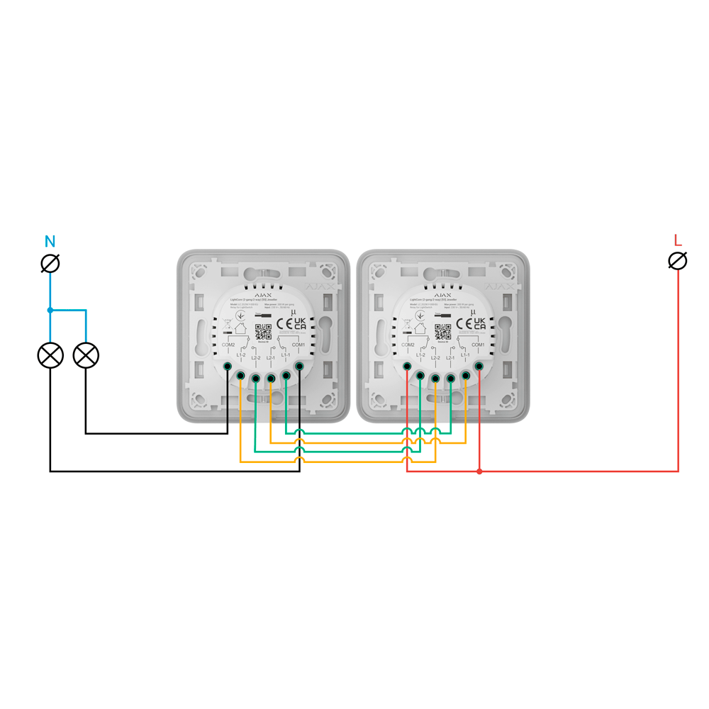 Relé para Interruptor de Luz Doble Conmutable Ajax AJ-LIGHTCORE-2G2W - Imagen 4