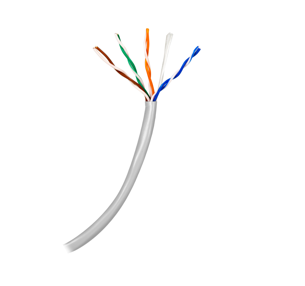 Bobina cable UTP interior 100 metros CAT5E. Color gris. UTP5E-100-INT